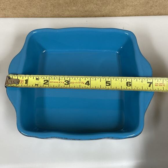 2 De Silva Baking Casserole Square Dishes Blue & Red 6x6 Italy - Picture 8 of 12